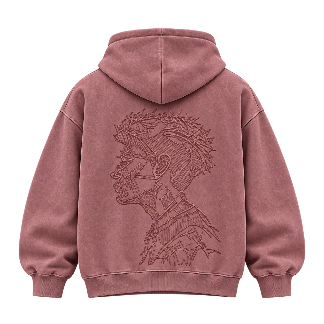 Unscathed Tonal Portrait hoodie in dusty rose
